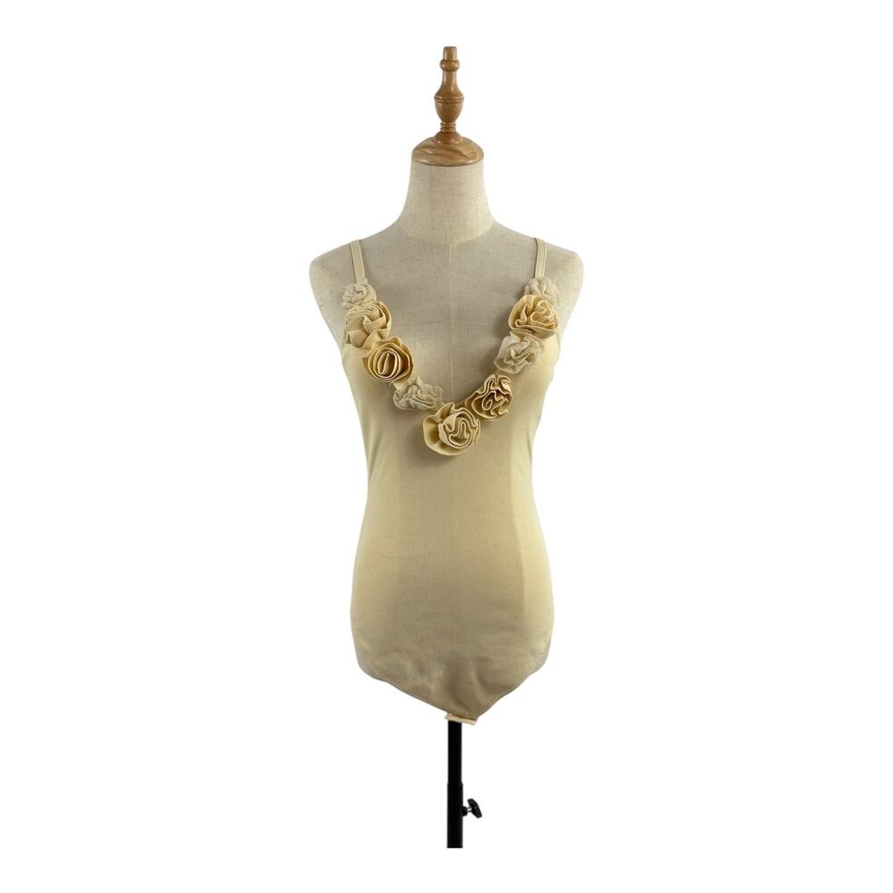 Zara Bodysuit with Fabric Floral Collar, Size Medium